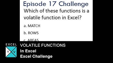 Volatile Functions in Excel - Excel Challenges