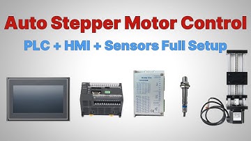 Stepper Motor Auto Forward/Reverse | PLC + HMI + Sensors Full Setup