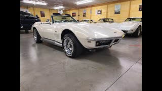 1968 White Corvette Stingray 350Hp Convertible For Sale