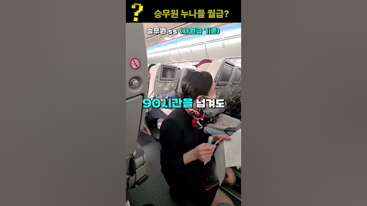 승무원 월급은 의외로 적은 편이다?
