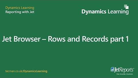 Jet Browser - Quick reports using the browser keywords 