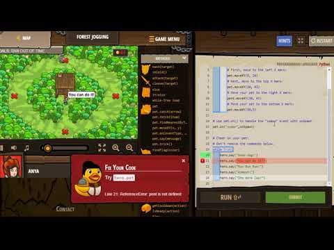 Forest Jogging CodeCombat.Python.