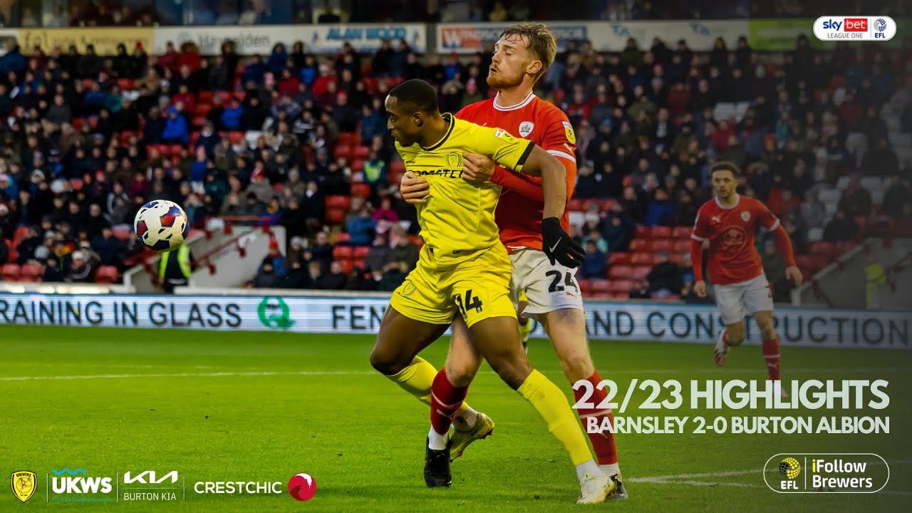 22/23 HIGHLIGHTS | Barnsley 2-0 Burton Albion - YouTube