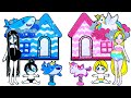 Paper Dolls Dress Up - Decorate Twin Room Baby Shark and Unicorn Dresses - Barbie Story & Crafts