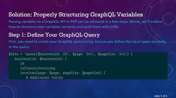 How to Pass Variables to GraphQL in PHP Using cURL