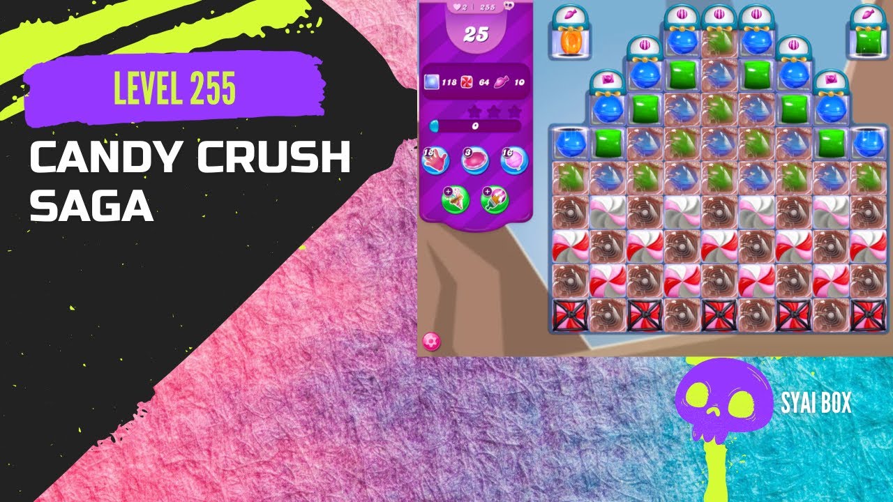 Candy Crush Saga | Level 255 | ⭐️⭐️⭐️ | HARD LEVEL | (NO BOOSTERS
