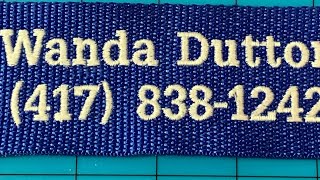 How to embroider on Webbing, dog collars, ribbon etc.