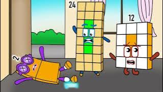 Numberblocks  24 and  NB 12 See NB 2 Falling - Numberblocks Fanmade Coloring Story