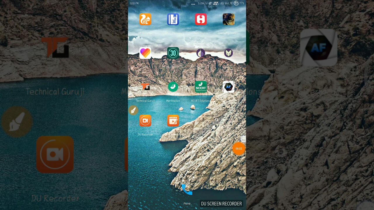 How to start du screen recorder