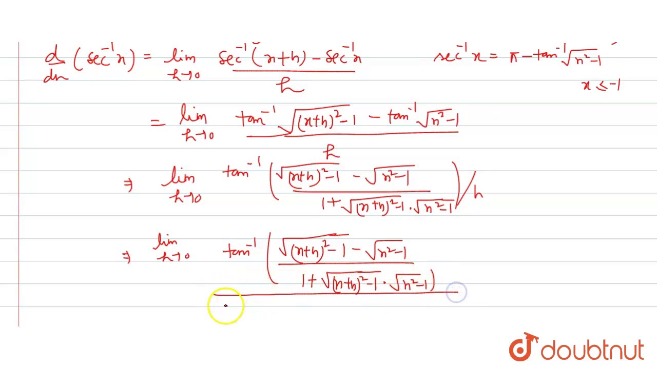 Prove That Derivative Of sec 1 x is 1 x sqrt x 2 1 if x 1 Prove That Derivative Of sec 1 x is 1 x sqrt x 2 1 if x 1