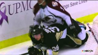 Jussi Jokinen dive in late 3rd Colorado Avalanche vs Pittsburgh Penguins 10/21/13 NHL Hockey