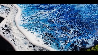 #43. Midnight Waves - Multiple Frothy Resin Waves on a Dark Beach