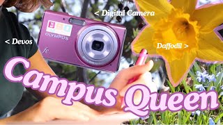 Flower hunting with digital camera 📸| college morning routine🌷| Olivet Nazarene University