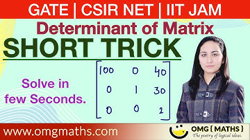 Determinant of matrix | short trick | CSIR NET | IIT JAM | GATE