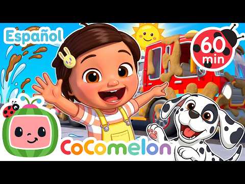 Nina limpia el camión de bomberos 🚒🧼 Caricaturas infantiles | Moonbug en Español - Cocomelon
