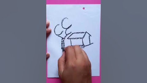 house in crayon shades #learn #satisfying #drawingforbeginners #shorts