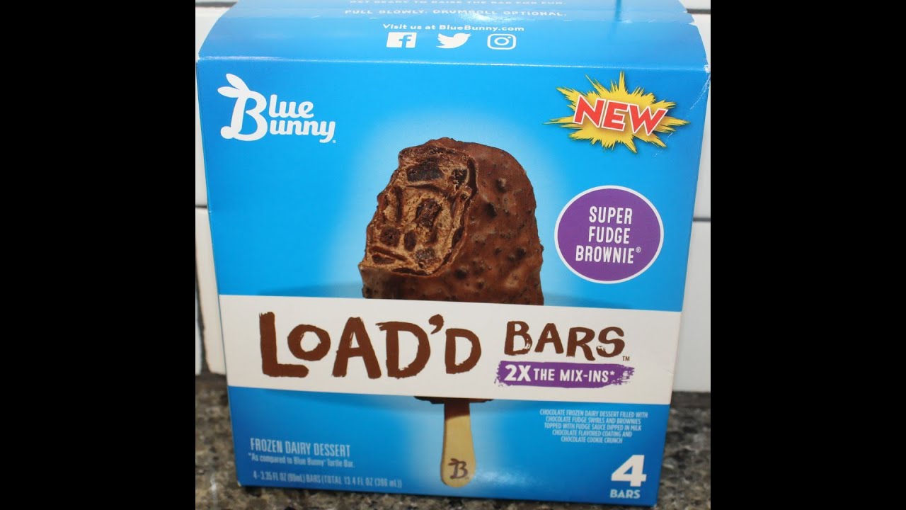 Blue Bunny Load’d Bars Super Fudge Brownie Review YouTube