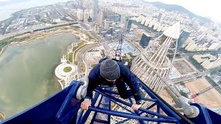 Base Jumping Off A 1300ft Crane In China