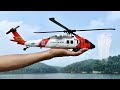 Flying COAST GUARD RC Helicopter in Canadian Wild Fire Smoke!!! - F09-S