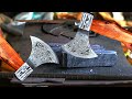 Mass Forging of Axes by Blacksmiths in Factory | How Damascus Steel Axe is Forged with Power Hammer