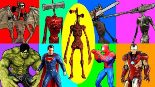 Siren Head vs Superheroes Fight game | Hulk  Ironman Spiderman captain america Thor superman