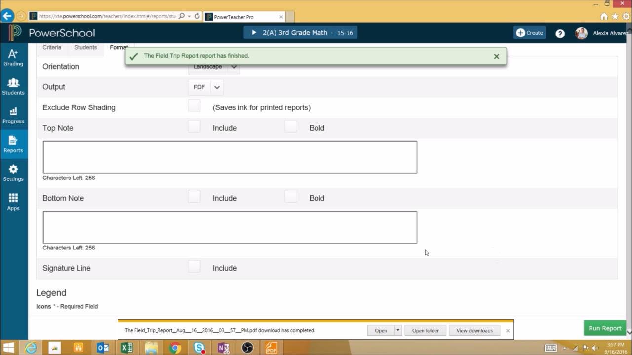 PowerTeacher Pro How Do I Use the Student Roster Report? YouTube