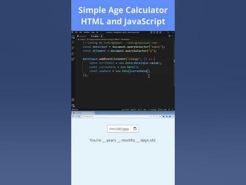 Simple Age Calculator in HTML and JavaScript - YouTube
