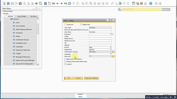 How to change user password in sap