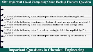 MCQ Questions Cloud Computing Cloud Backup Features with Answers