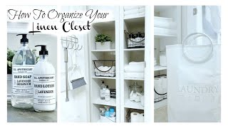 NEW! Small Linen Closet Organization | How Many Sheets & Towels Do You Really Need?