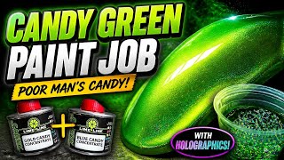 CANDY GREEN RUSTOLEUM PAINT JOB POOR MANS CANDY WITH HOLOGRAPHICS!
