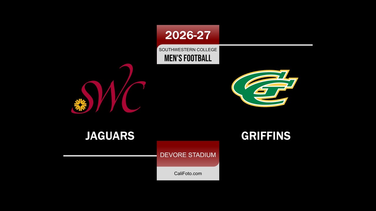 Grossmont College vs Southwestern College Men's Football, Saturday,  12:00 pm, 9/5/26