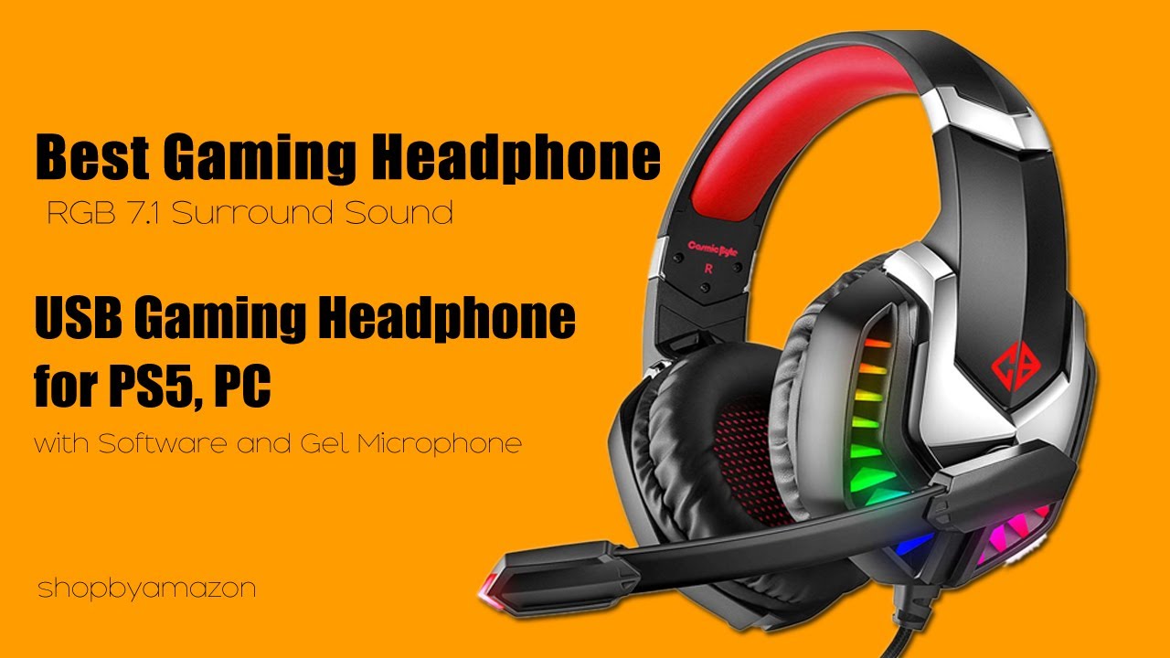 Cosmic Byte G2050 Surround Sound USB Gaming Headphone for PS5, PC with Software and Gel Microphone