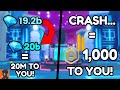 Trade me for 20m gems crash  1000 robux giveaway  user aussietheyoutuber
