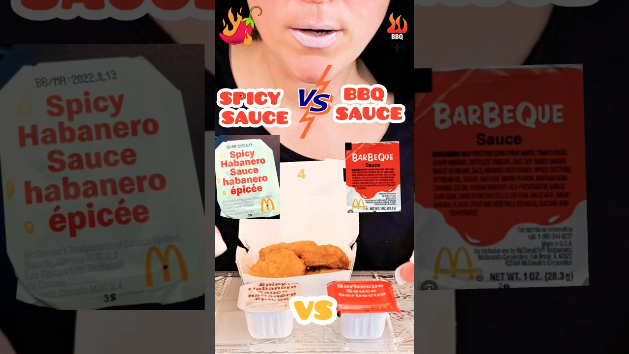 Spicy Sauce VS BBQ sauce McDonald's spicy challenge 🥵😋  