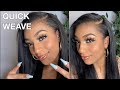 HOW TO DO A GLUE IN QUICK WEAVE! GLUE IN WITH LEAVE-OUT USING BY BIG TREE HAIR OIL AND TRACKS