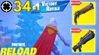 34 Kills in Fortnite Reload Solo Win — No Commentary Gameplay 🔥 | New Map Update | Ch7 S2