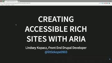 Screen Readers Galore: Creating Accessible Rich Sites with ARIA