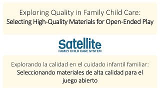 Exploring Quality in Family Child Care: Selecting High-Quality Materials for Open-Ended Play