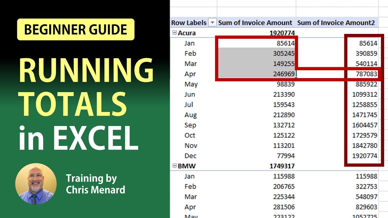 how-to-add-running-totals-in-excel-three-easy-methods-youtube