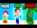 Can We Go NOOB vs PRO vs HACKER In BLOB RUNNER 3D!? (SUPER SATISFYING APP GAME!)