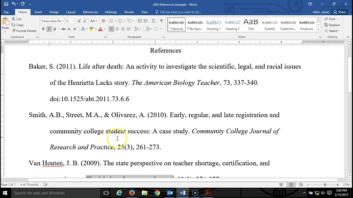 Basic for Format APA Style References Page Quick Demo