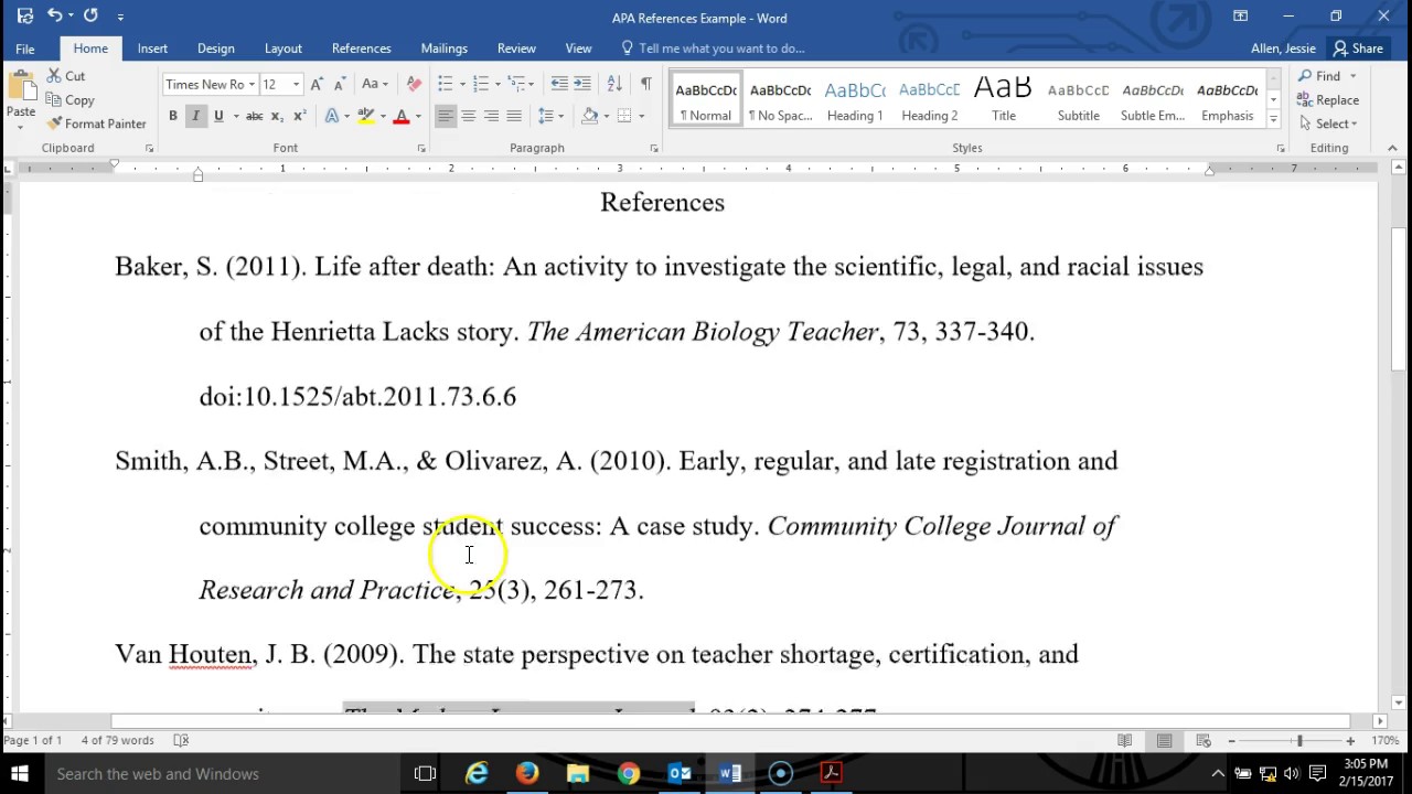 Basic for Format APA Style References Page Quick Demo