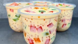 Homemade Dessert For Summer Simple And Easy To Make Fruity Tapioca Jelly Drink