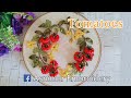 Tomatoes ribbon embroidery design easy  complete tutorial