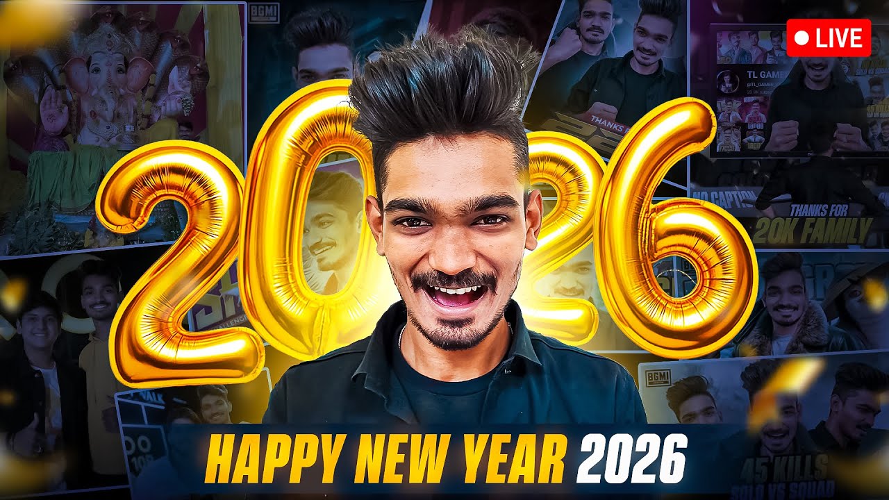 Happy new year to all 🎆🎊2026 First live BGMI LIVE TELUGU #bgmi # ...