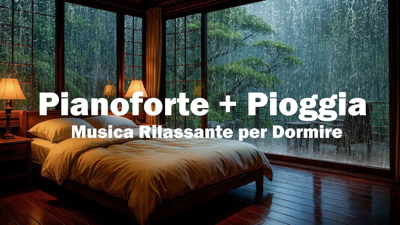 Musica Rilassante con Suoni di Pioggia & Piano Chill in Camera Calda e ...