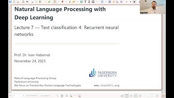 NLP with Deep Learning 07 - Text classification 4: Recurrent neural networks