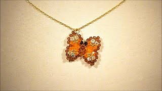 1/2 Colgante Mariposa Swarovski Butterfly Beaded Pendant Tutorial