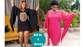 DIY kimono dress with batwing sleeve "all in 1 dress" ‎@Yhinksweet ladies place   #kimonodress